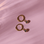 Birthstone Charm Hoops