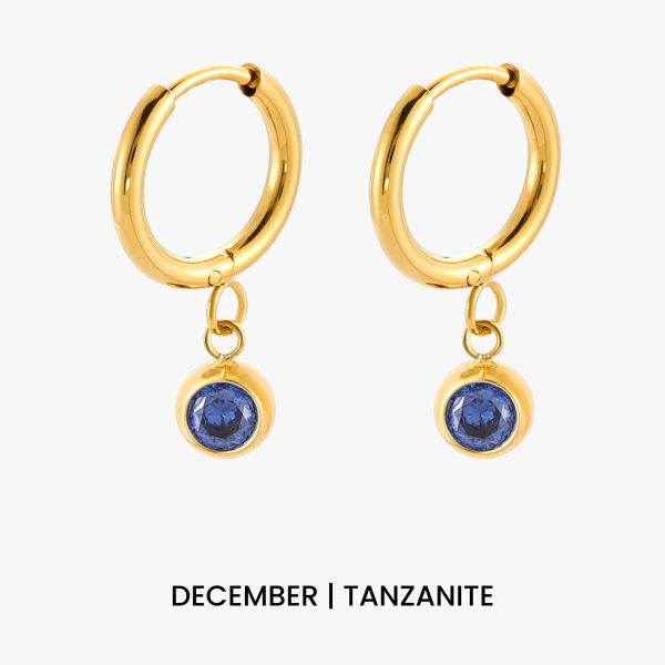 Birthstone Charm Hoops