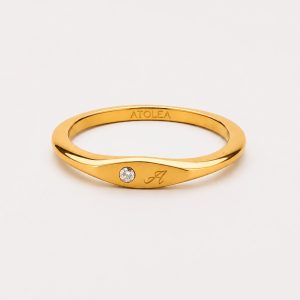 One-Initial Crystal Ring