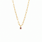 Paperclip Birthstone Necklace