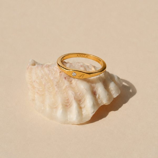 One-Initial Crystal Ring
